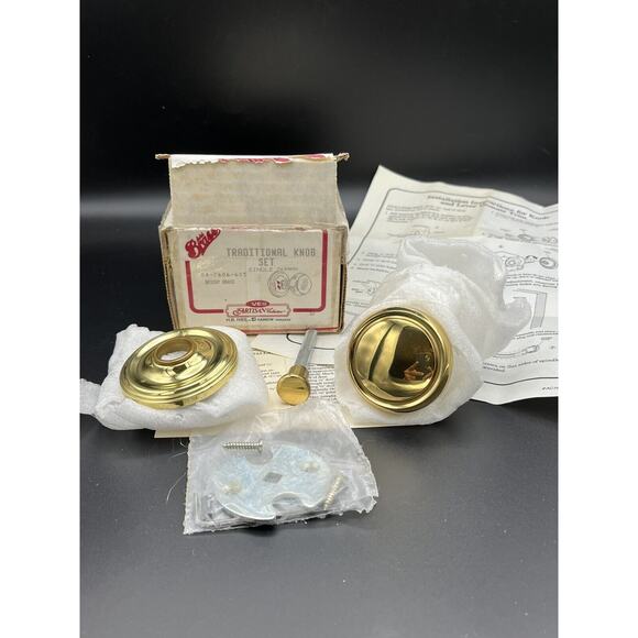 Vtg H.B. Ives Artisan Collection Single Dummy SOLID Brass Knobs W/Rose Lot Of 2 - Picture 3 of 16